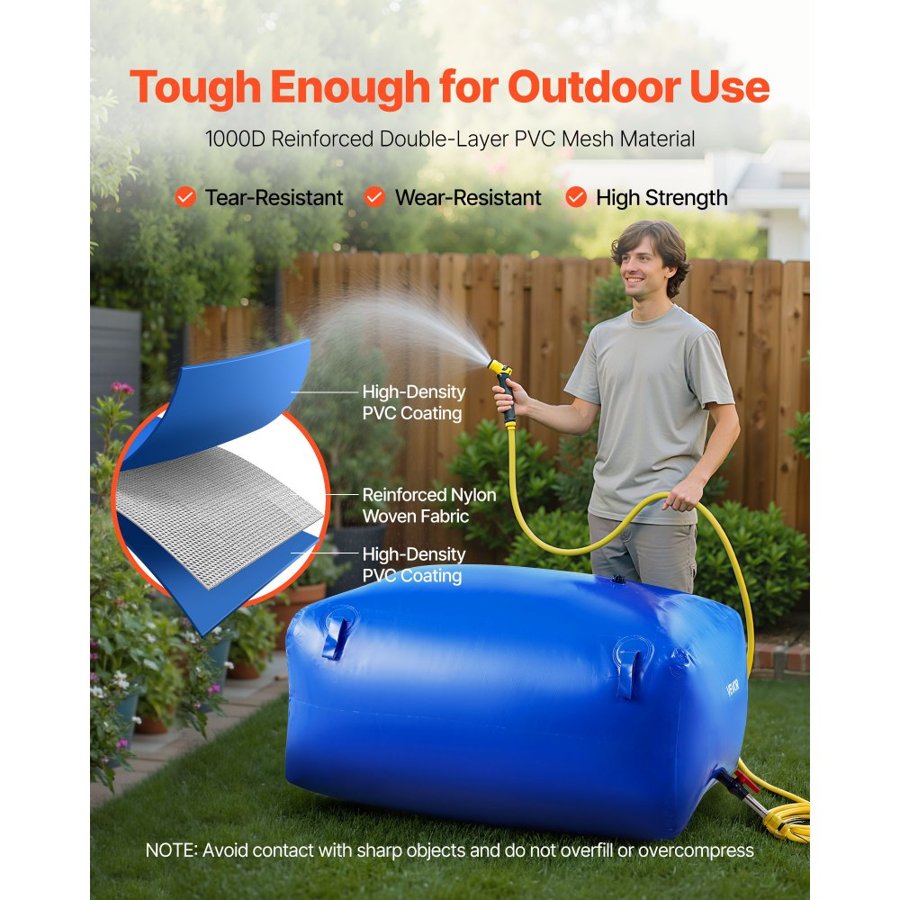 VEVOR PVC Water Storage Tank – 105.7 Gal, 5°F to 167°F