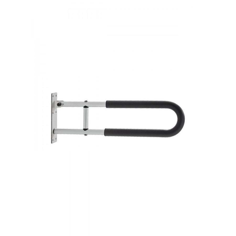 VEVOR Toilet Safety Rail, 23.8 Inch U-Shaped Handicap Grab Bar, Foldable Senior Safety Pole, Flip Up Toilet Grab Bar with Anti-Slip Support Handle, 300 Lb Load Capacity for Elderly, Disabled, Pregnant