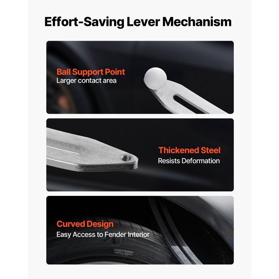 VEVOR Dent Puller Kit, Paintless Car Dent Removal Tool, Auto Fender Damage Repair Puller Lifter with Curved Rod, Crowbar, Rubber Hammer, Airbag, Detachable & Repair Pens, Replacement Heads Tools Kit