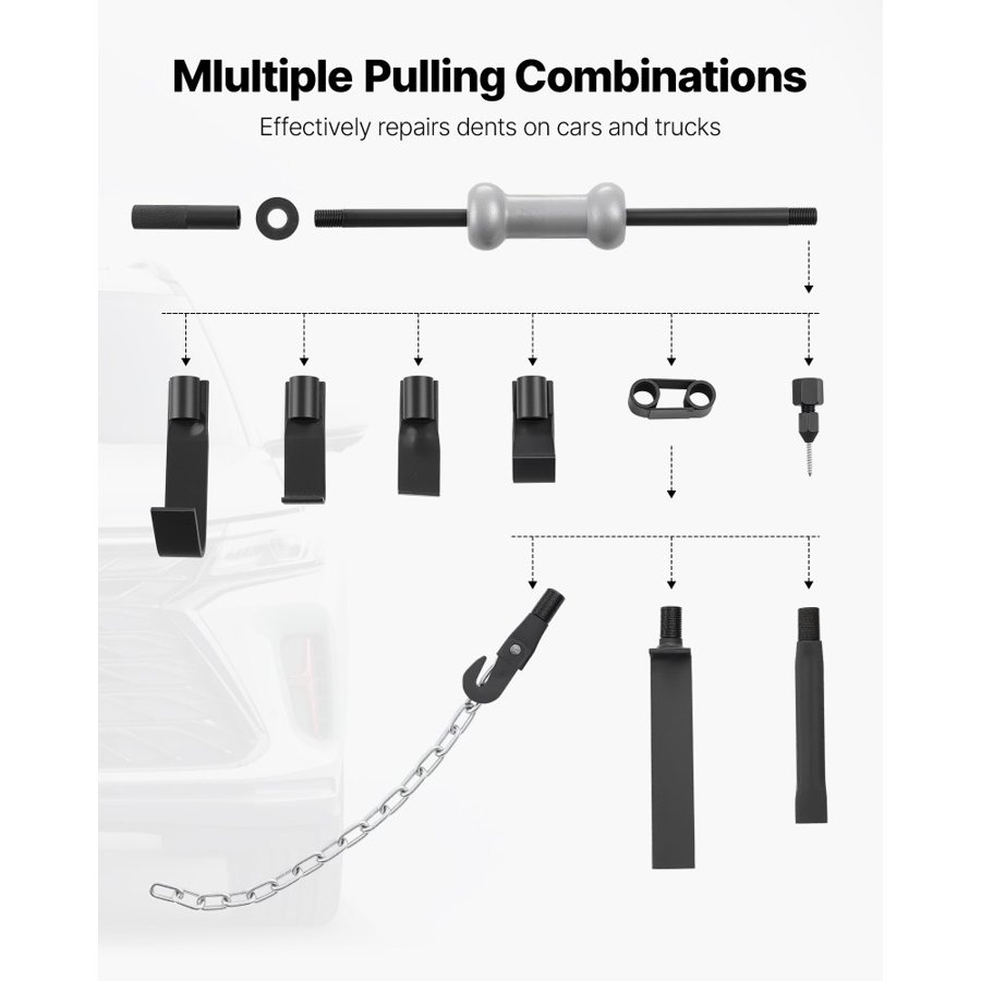 VEVOR Slide Hammer Dent Puller Kit – 10 LBS, 13 in 1