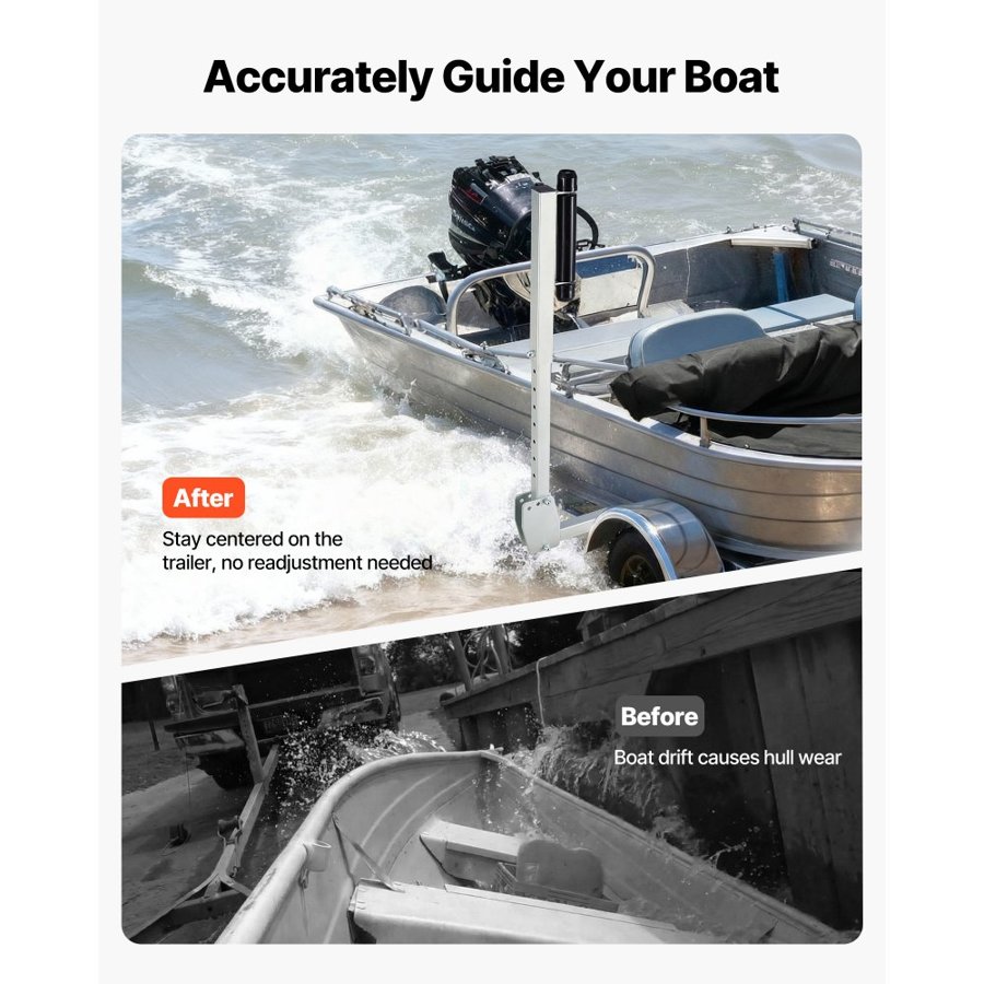 VEVOR Boat Trailer Guides, 700-1050 mm Height Adjustable Trailers Guide, 2PCS Thickened High-Duty Trailer Guide-Ons with Smooth Roller Guidance, for Over 16 in Larger Fishing Boats, Runabout Boats