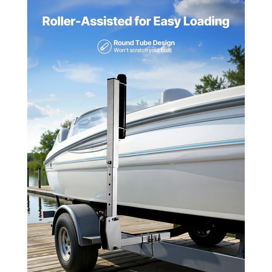VEVOR Boat Trailer Guides, 700-1050 mm Height Adjustable Trailers Guide, 2PCS Thickened High-Duty Trailer Guide-Ons with Smooth Roller Guidance, for Over 16 in Larger Fishing Boats, Runabout Boats