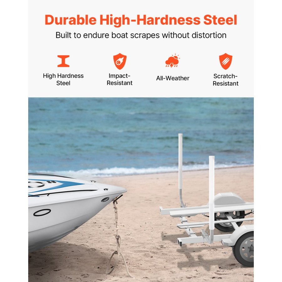 VEVOR Boat Trailer Guide, 1016mm Adjustable Design Trailer Guide Poles, 2PCS High-Hardness Steel Trailer Guide-Ons, Trailer Guides with PVC Pipe Posts, for Ski Boat, Fishing Boat or Sailboat Trailer