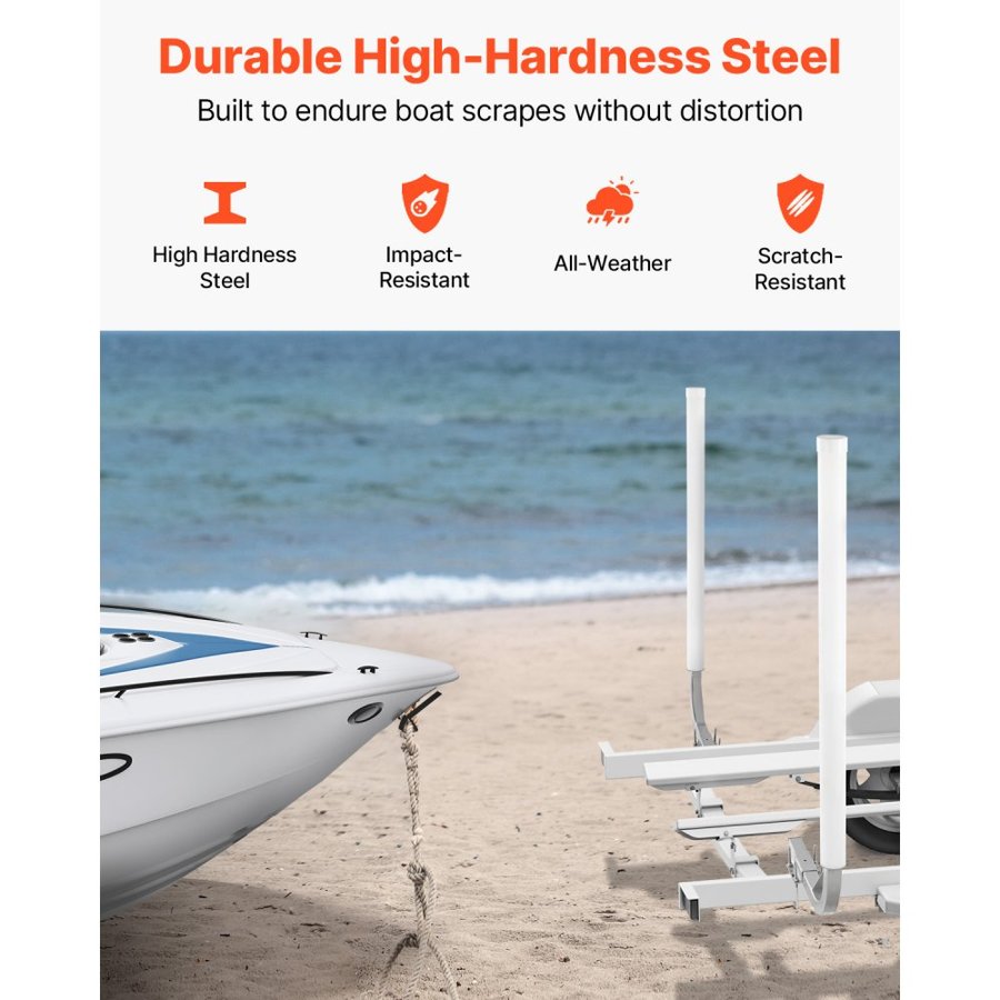 VEVOR Boat Trailer Guide, 1219.2mm Adjustable Design Trailer Guide Poles, 2PCS High-Hardness Steel Trailer Guide-Ons, Trailer Guides with PVC Pipes, for Ski Boat, Fishing Boat or Sailboat Trailer