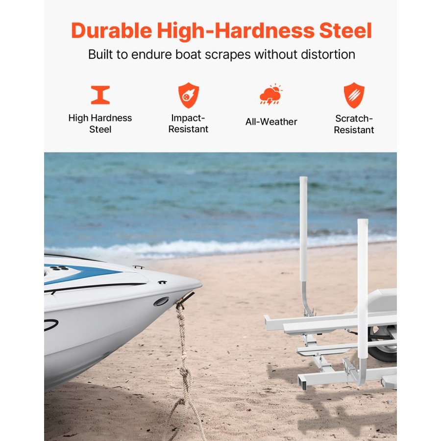VEVOR Boat Trailer Guide, 1524mm Adjustable Design Trailer Guide Poles, 2PCS High-Hardness Steel Trailer Guide ons, Trailer Guides with PVC Pipes, for Ski Boat, Fishing Boat or Sailboat Trailer