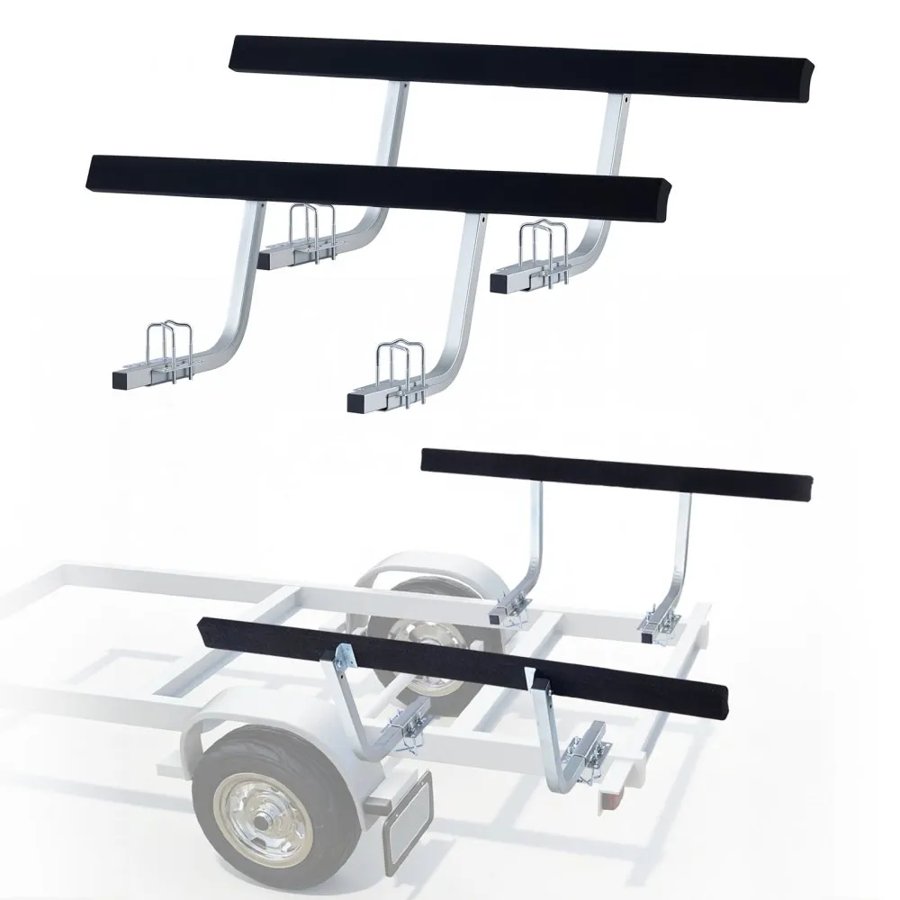 VEVOR Boat Trailer Guides, 425 mm/475 mm Height Adjustable Trailers Guide, 2PCS Thickened Steel Trailer Guide-Ons with Thick Support Pads, Fits L-Beam, Box or C-Channel Bunk-Style Pontoon Trailers
