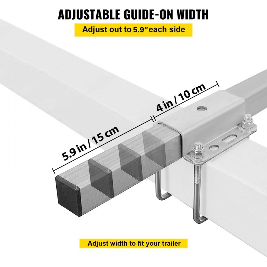 VEVOR Boat Trailer Guide on, 20\", One Pair Trailer Pontoon Bunk Board Guide-ons, Steel Trailer Guides, Complete Mounting Accessories Included, for Ski Boat, Fishing Boat or Sailboat Trailer