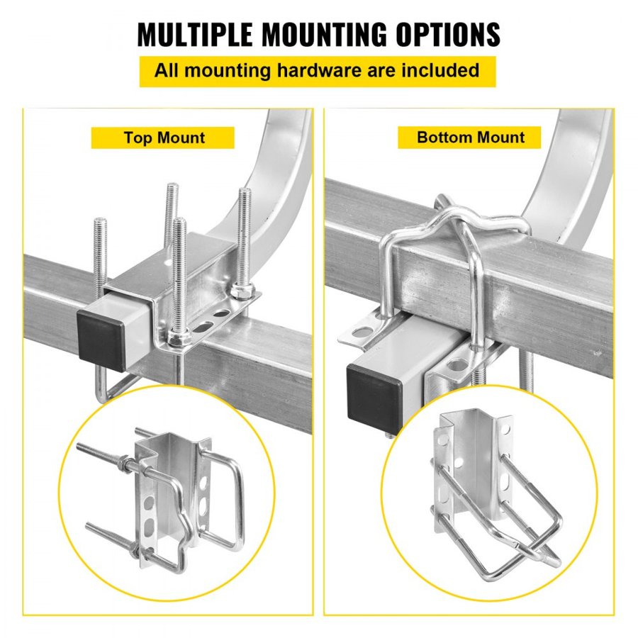 VEVOR Boat Trailer Guide on, 20\", One Pair Trailer Pontoon Bunk Board Guide-ons, Steel Trailer Guides, Complete Mounting Accessories Included, for Ski Boat, Fishing Boat or Sailboat Trailer