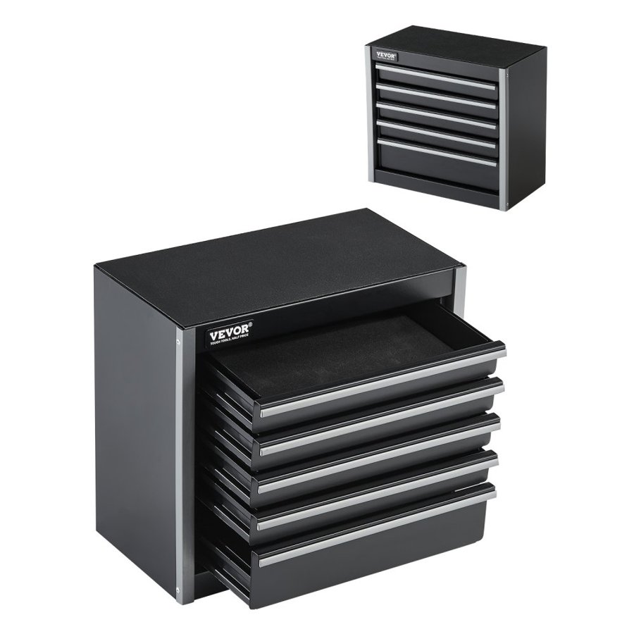VEVOR Black Metal Tool Chest – 8.6-Inch, 5 Drawers