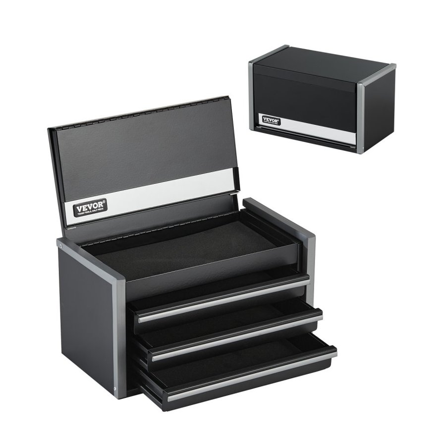 VEVOR Metal 3 Drawer Tool Box – 8.6" Portable Steel Chest