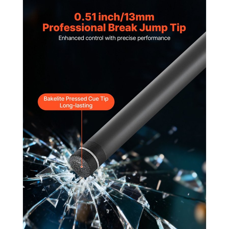 VEVOR Jump Break Cue – 1 Piece, 58 Inch, 19.5 oz, 13mm
