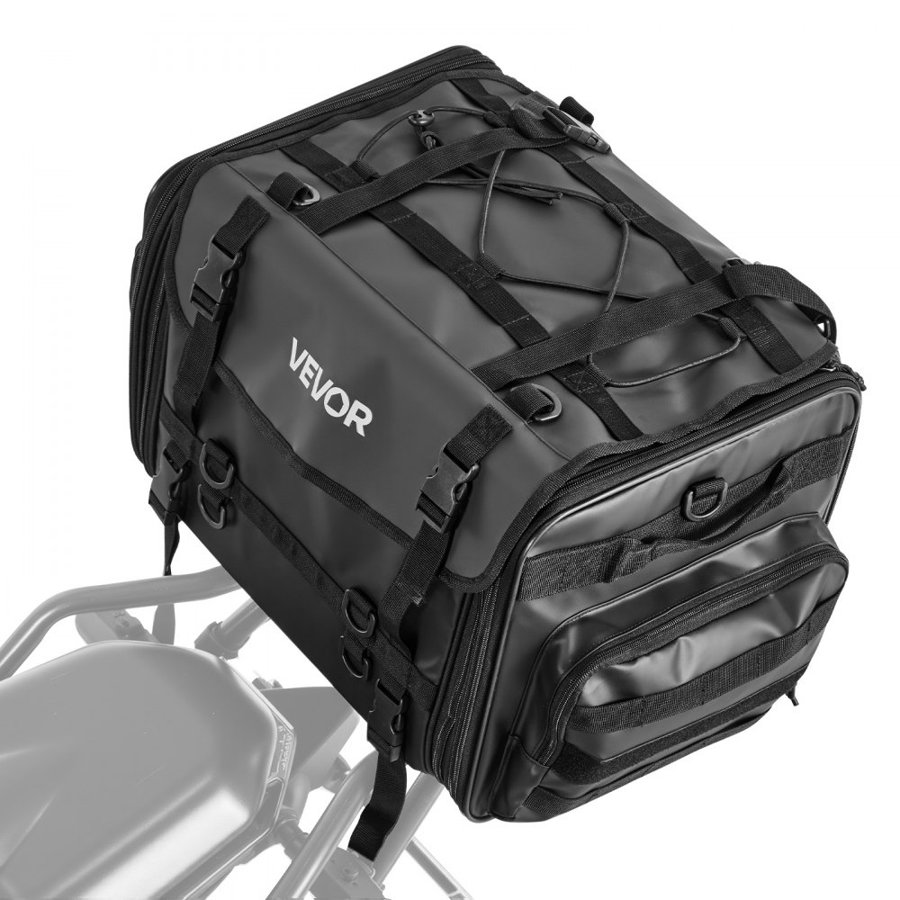 VEVOR Waterproof Motorcycle Tail Bag - 40-60L Expandable