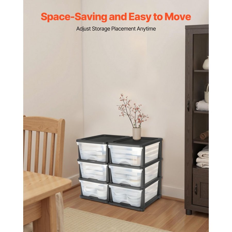 VEVOR 6 Drawer Storage Organizer – 2 Pack, Versatile Layout