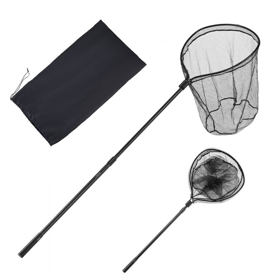 VEVOR Fishing Net, Landing Nets with Telescopic Handle, Portable Lightweight Stronger 6063 Aluminum Fish Gear, Nylon Covered PVC, Durable and Fish-friendly, 66 cm Net Opening for Saltwater Bait Fish