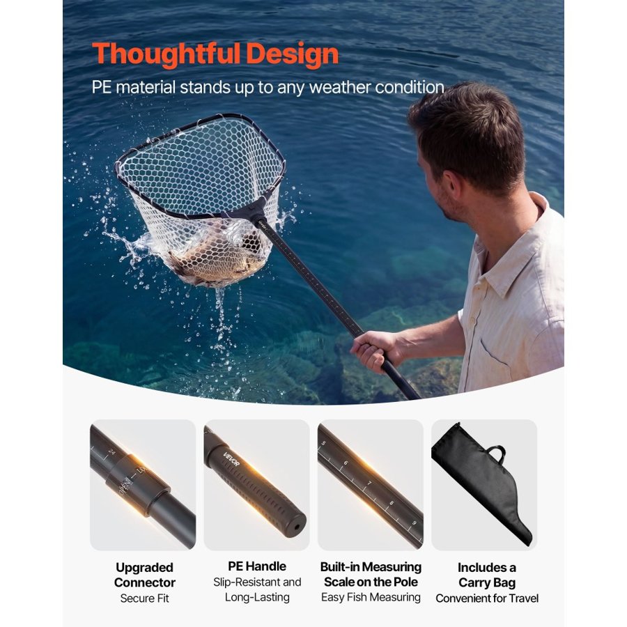VEVOR Foldable Landing Net – 13.6 kg Load, 6063 Alloy