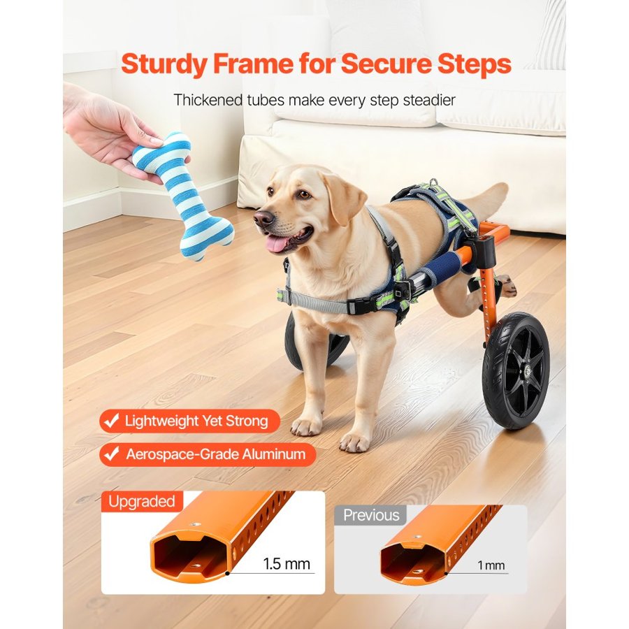 VEVOR Dog Wheelchair for Back Legs – 15.8–21.7kg, 2 Wheels
