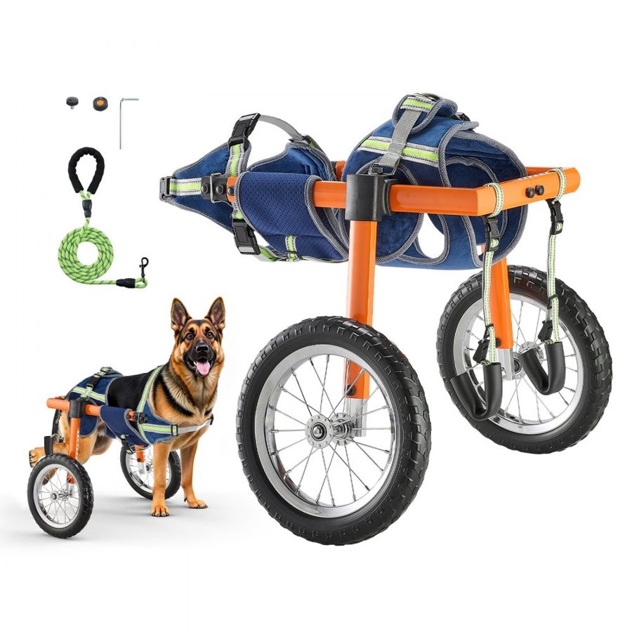 VEVOR Dog Wheelchair for Back Legs, Lightweight 2 Wheels Pet Wheelchair, Height, Width & Length Adjustable, Dog Cart with Shock-Absorbing Wheels, for Injured, Disabled Dogs 21.7-39.9 kg, Large