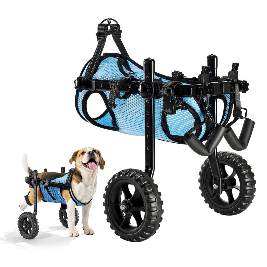 VEVOR Dog Wheelchair for Back Legs, Adjustable 2 Wheels Pet Wheelchair, Lightweight  Dog Cart with Shock-Absorbing Wheels, Mobility Support Wheel Chair for Disabled Injured Dogs up to 22lbs, Small