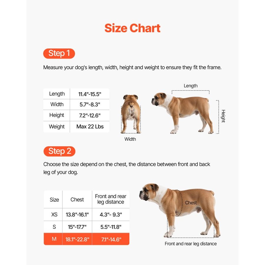 VEVOR Back Leg Wheels for Dogs – 33 Lbs, Adjustable