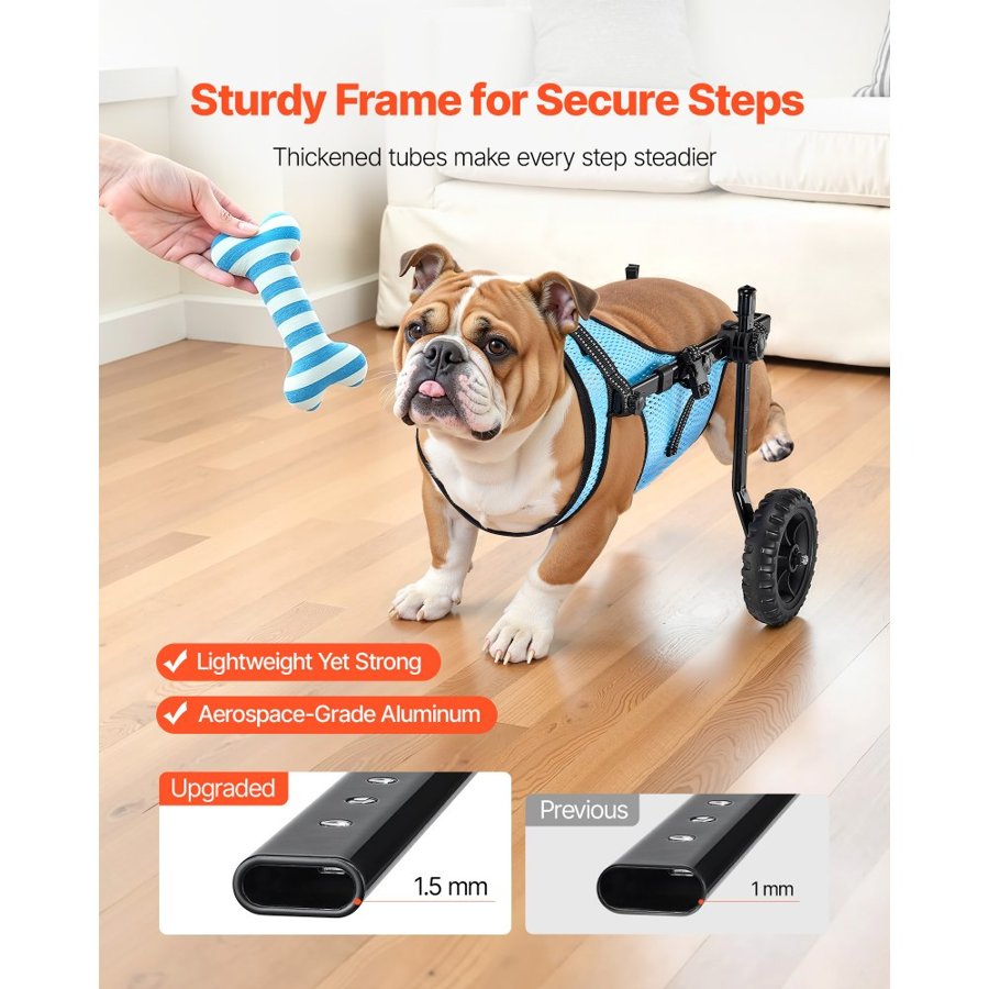VEVOR Back Leg Wheels for Dogs – 33 Lbs, Adjustable