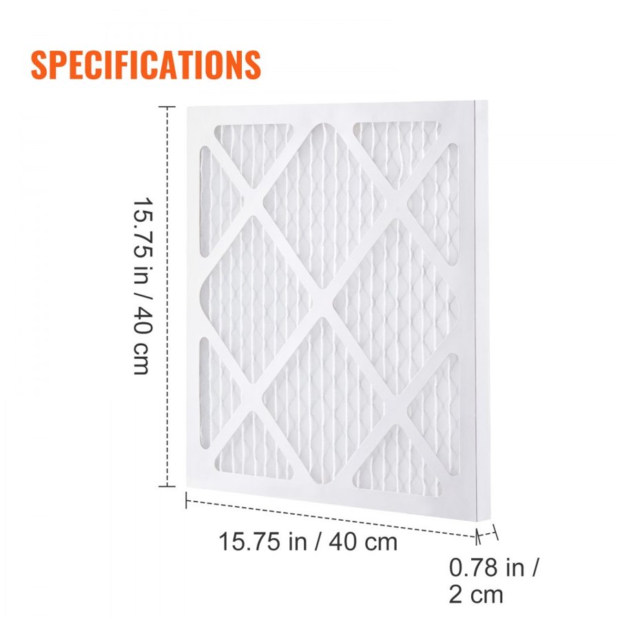 VEVOR Protective Pre Filters, 5 Pack, 15.75'' x 15.75'' Air Filter Replacement, High-efficient Stage 1 Filters Compatible w/ BlueDri & VEVOR Scrubber, Air Purifiers, Water Damage Restoration Equipment