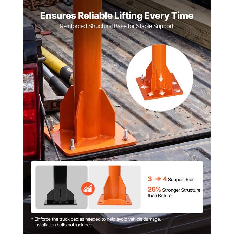VEVOR Truck Hitch Mounted Crane – 453.6 kg, 360° Boom