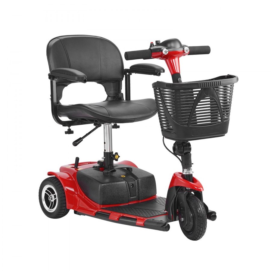 VEVOR 3-Wheel Electric Mobility Scooter for Adult & Seniors, Foldable Mobility Scooter with 20KM Long Range, All Terrain Travel Wheelchair with Anti-slip Wheels, 9° Climbing Capacity & 120kg Loading