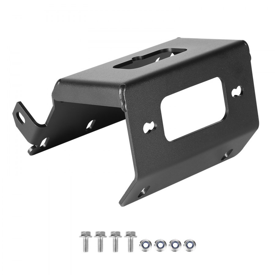 VEVOR Winch Mount, Winch Capacity of 907-1633 kg, Trailer Hitch Winch Mount for Select Honda Foreman and Rancher Rubicon Models (2014-2021), 2 Mounting Hole Design, Powder Coated Steel, Black