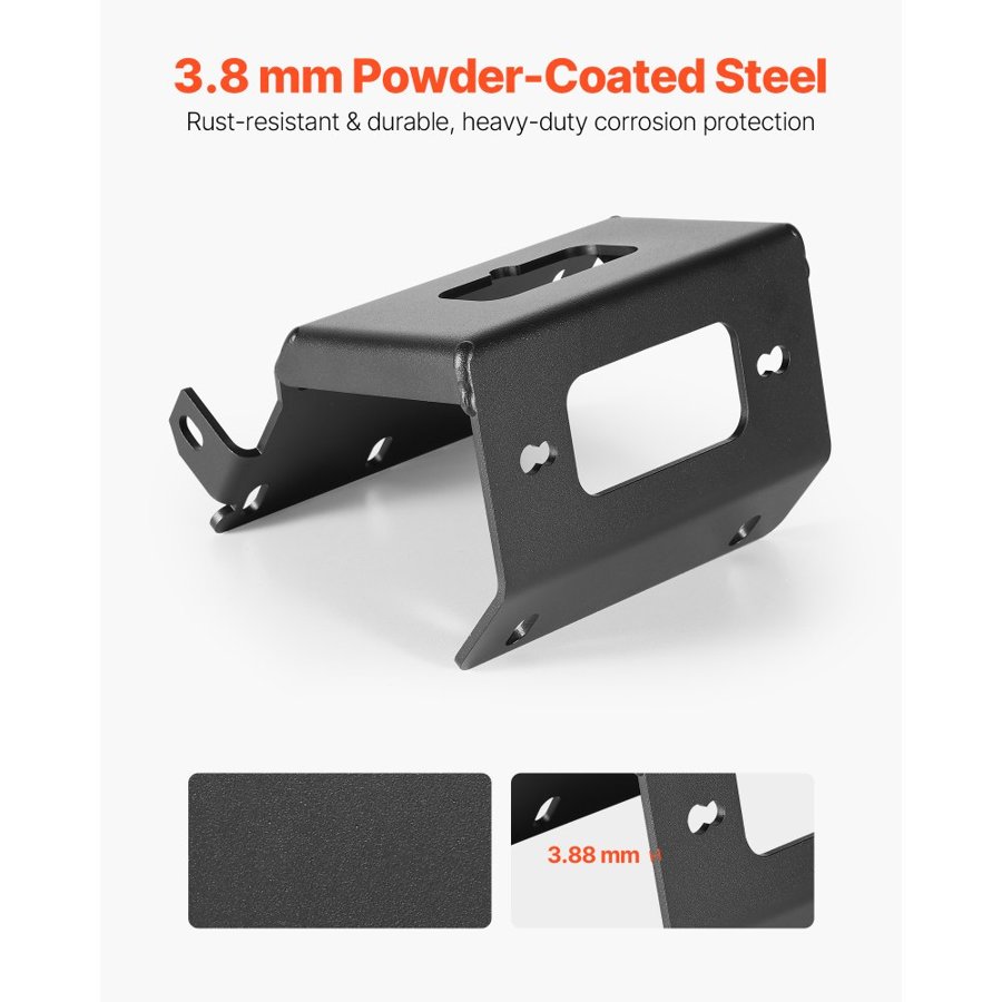 VEVOR Winch Mount, Winch Capacity of 907-1633 kg, Trailer Hitch Winch Mount for Select Honda Foreman and Rancher Rubicon Models (2014-2021), 2 Mounting Hole Design, Powder Coated Steel, Black