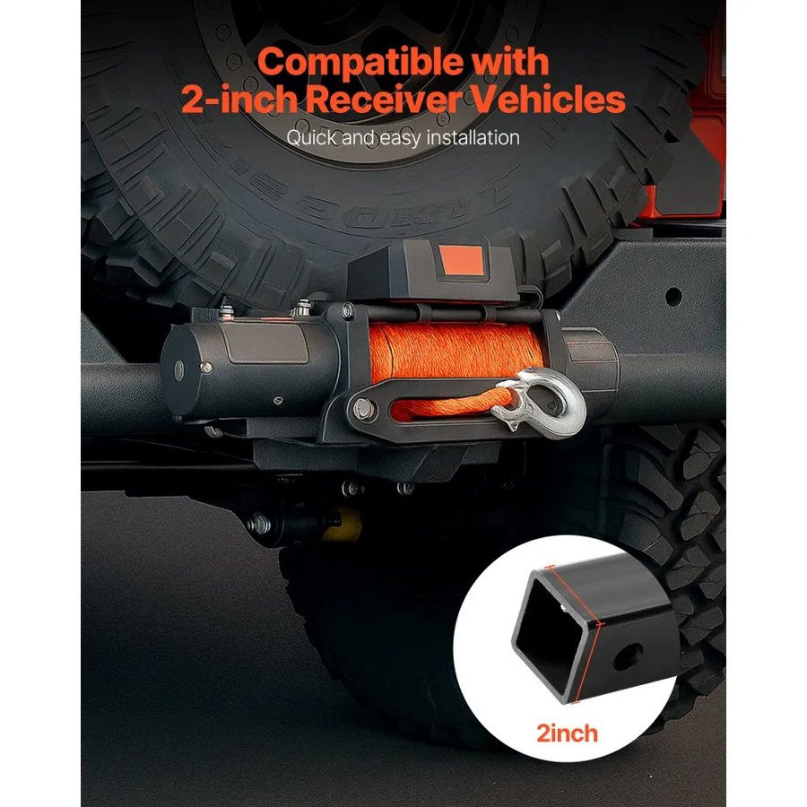 VEVOR Hitch Winch Plate – 15000 LBS, 50.8 mm, 9.6 x 3.9 Inch