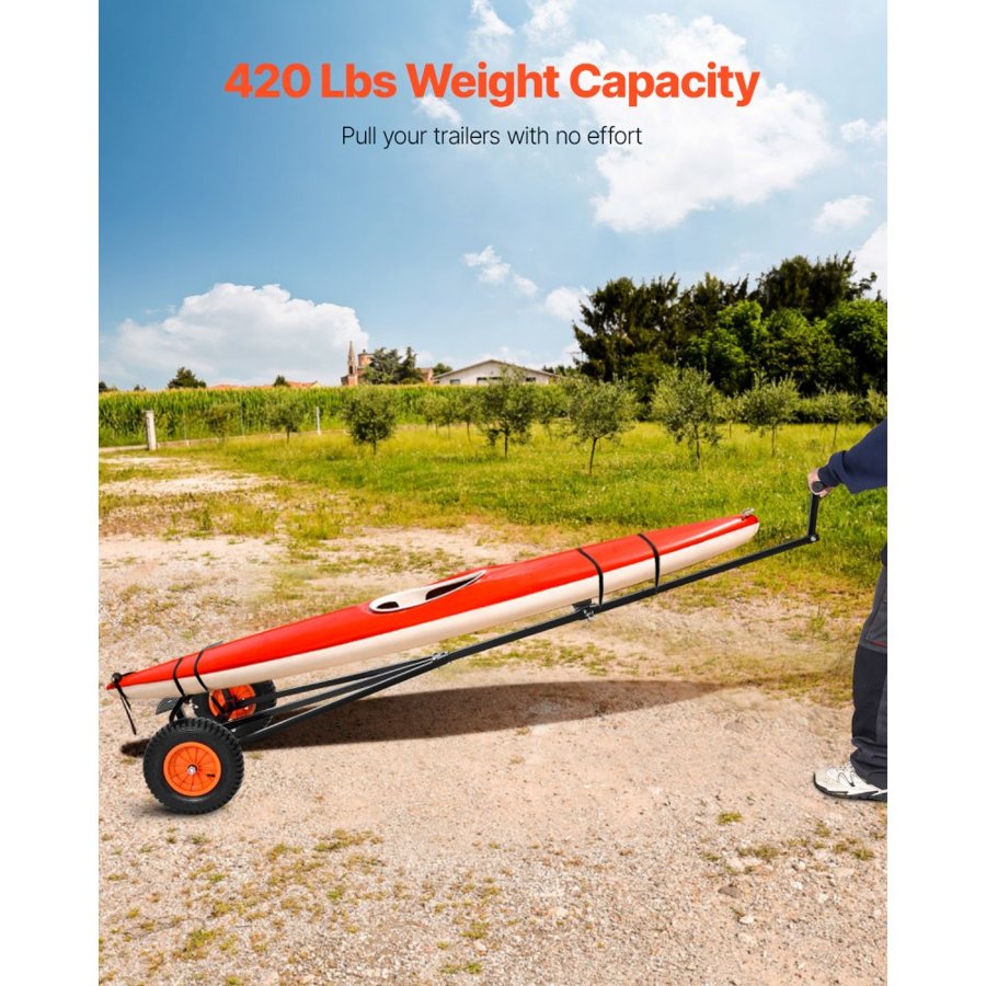 VEVOR manuālie laivas piekabes ratiņi 420 LBS, 87,8 līdz 108,2"