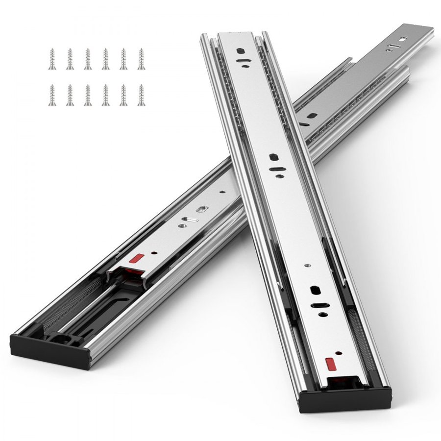 VEVOR 10 Pairs of 508mm Drawer Slides Side Mount Rails, Heavy Duty Full Extension Steel Track, Soft-Close Noiseless Guide Glides Cabinet Kitchen Runners with Ball Bearing, 100 Lbs Load Capacity