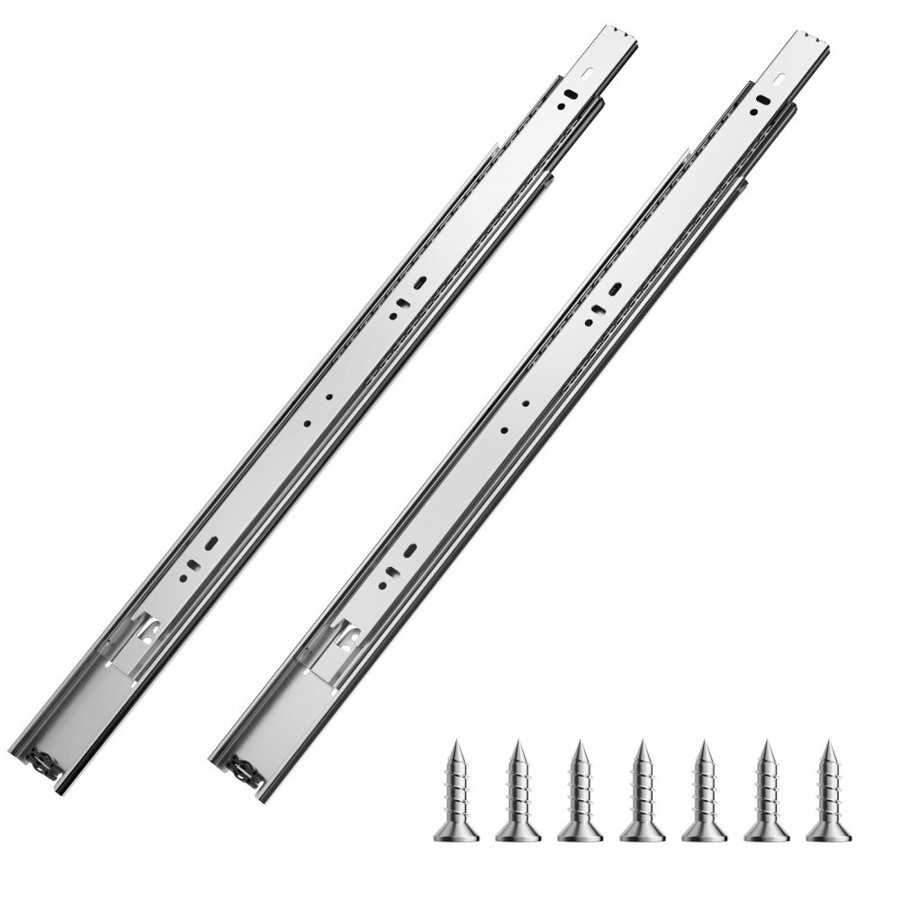 VEVOR Drawer Slides, 18 inch, 10 Pairs Full Extension Ball Bearing Cabinet Rails, 100 LB Load Capacity Heavy Duty Side Mount Dresser Drawer Slides, Drawer Track Runners for Kitchen DIY Replacement