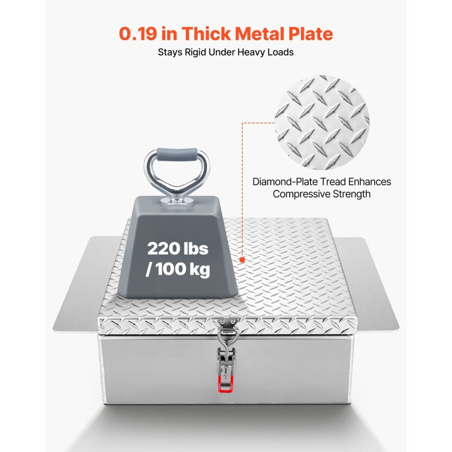 VEVOR Chest Toolbox For Truck – 220 Lbs, Diamond Plate Box