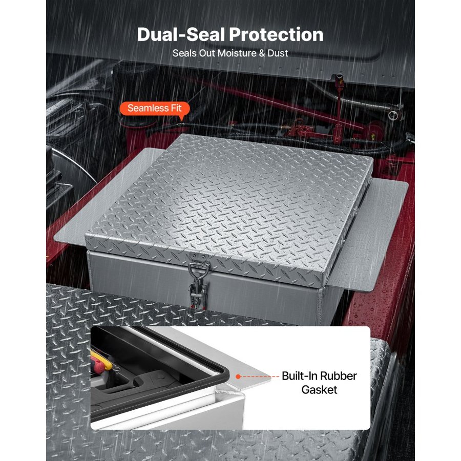 VEVOR Chest Toolbox For Truck – 220 Lbs, Diamond Plate Box