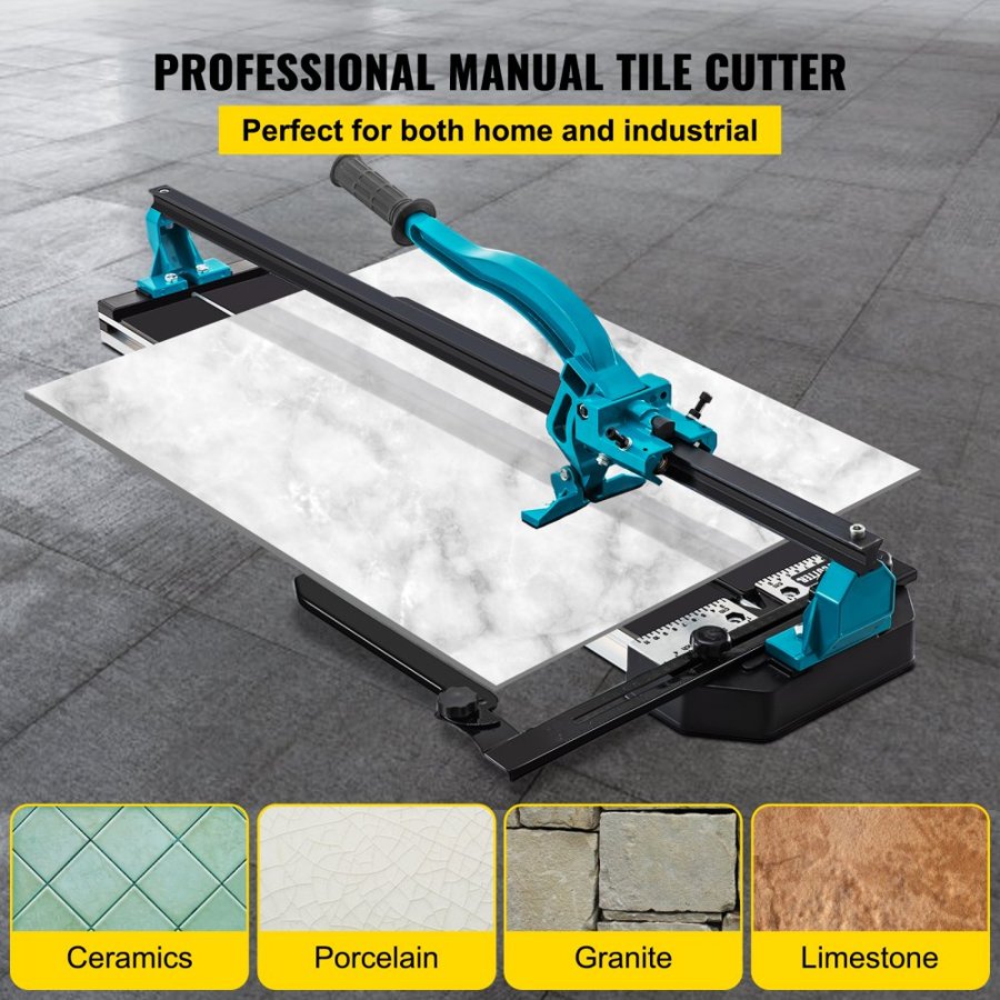 VEVOR Tile Cutter 1 m Cutting Tool w/ Laser Guide Single Rail Double Brackets