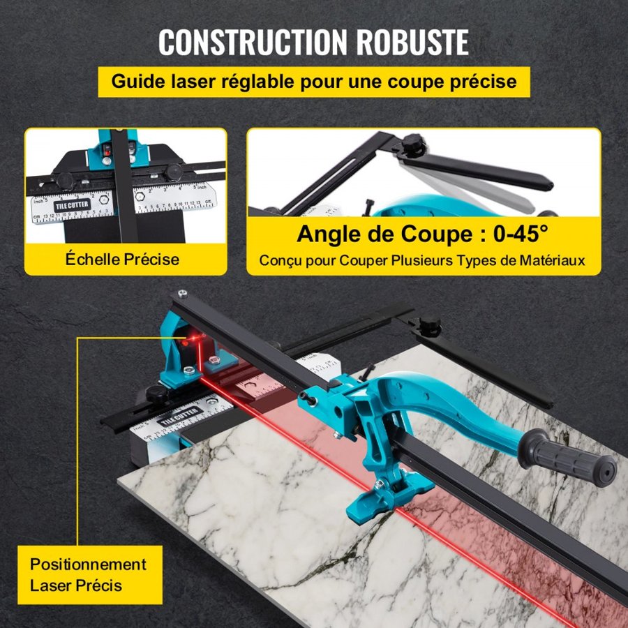 VEVOR Manual Ceramic Tile Cutter - 47-inch, 15mm, 1200mm