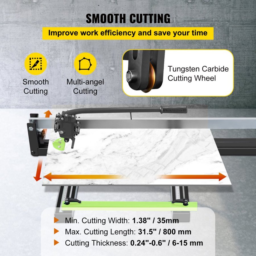 VEVOR Manual Ceramic Tile Cutter – 31" Cut, Laser Guide