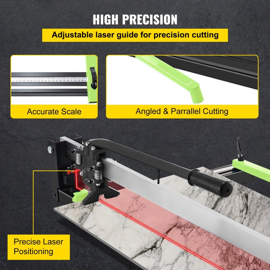 VEVOR Manual Ceramic Tile Cutter – 31" Cut, Laser Guide