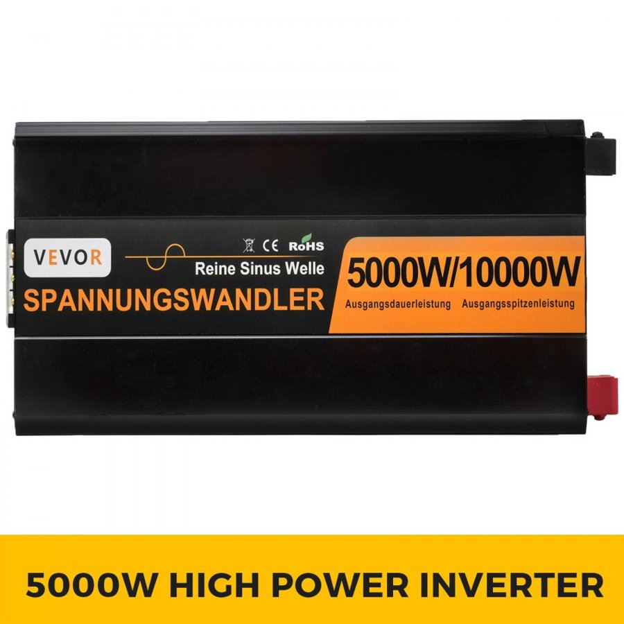 VEVOR 5000 Watt Pure Sine Wave Power Inverter – 10000W Peak