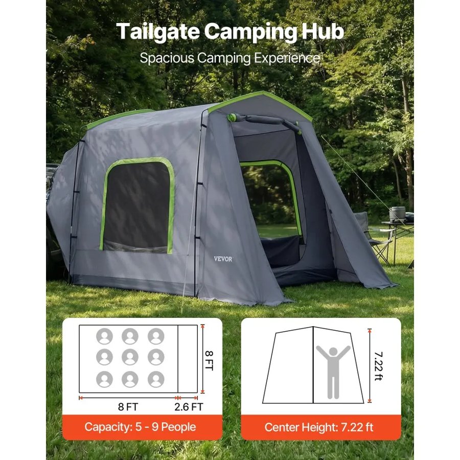 VEVOR Large SUV Tent – 5–9 Person, 3.23x2.44m PU3000