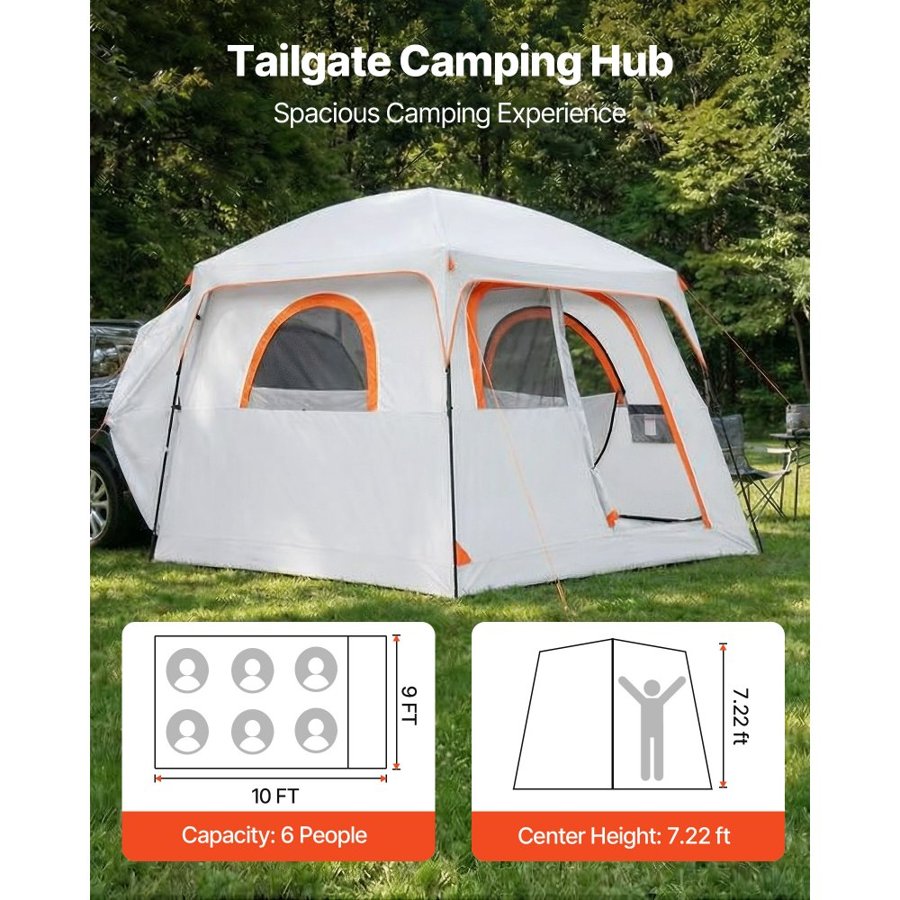 VEVOR 6 Person SUV Tent – 3.05x2.74m, PU2000mm, 3-Season