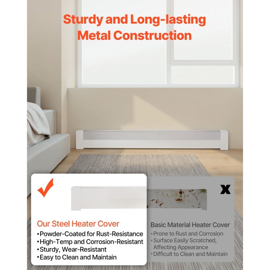 VEVOR Baseboard Heater Covers – 5 ft / 1526 mm Steel
