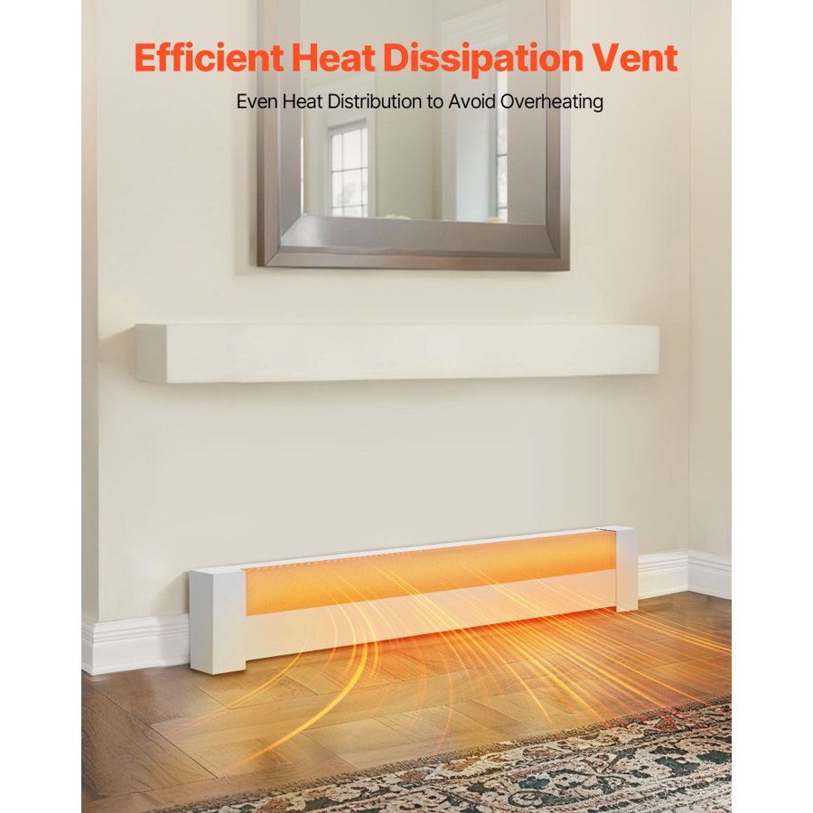 VEVOR Baseboard Heater Replacement Covers – 4 ft Steel White
