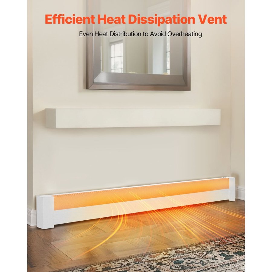 VEVOR Baseboard Heating Covers – 6 ft, Q235A Steel, White