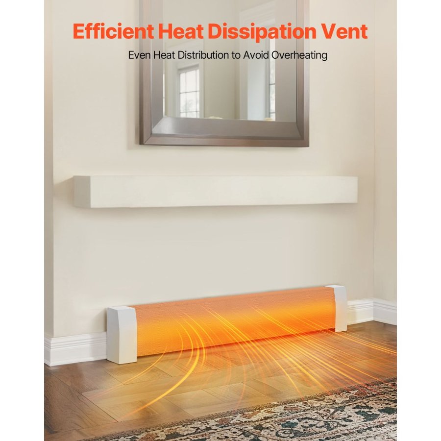 VEVOR Baseboard Cover Replacement – 4 ft White Steel