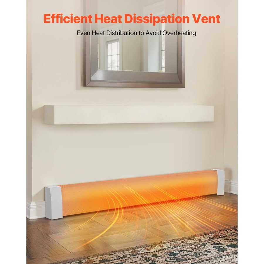 VEVOR Baseboarders Heater Covers – 5 ft, Fits 7.5 to 9 Inch