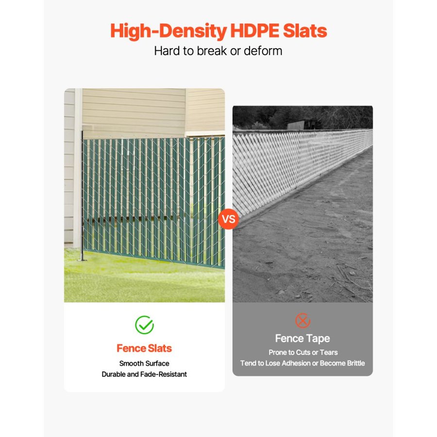 VEVOR Green Slats for Chain Link Fence – 44.5 Inch, 75%