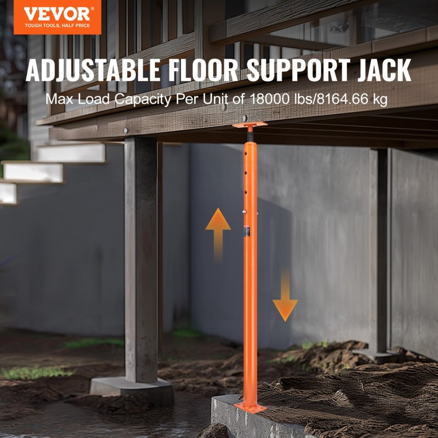 VEVOR House Floor Jack – 18000 lbs, 56"–100" Height Range
