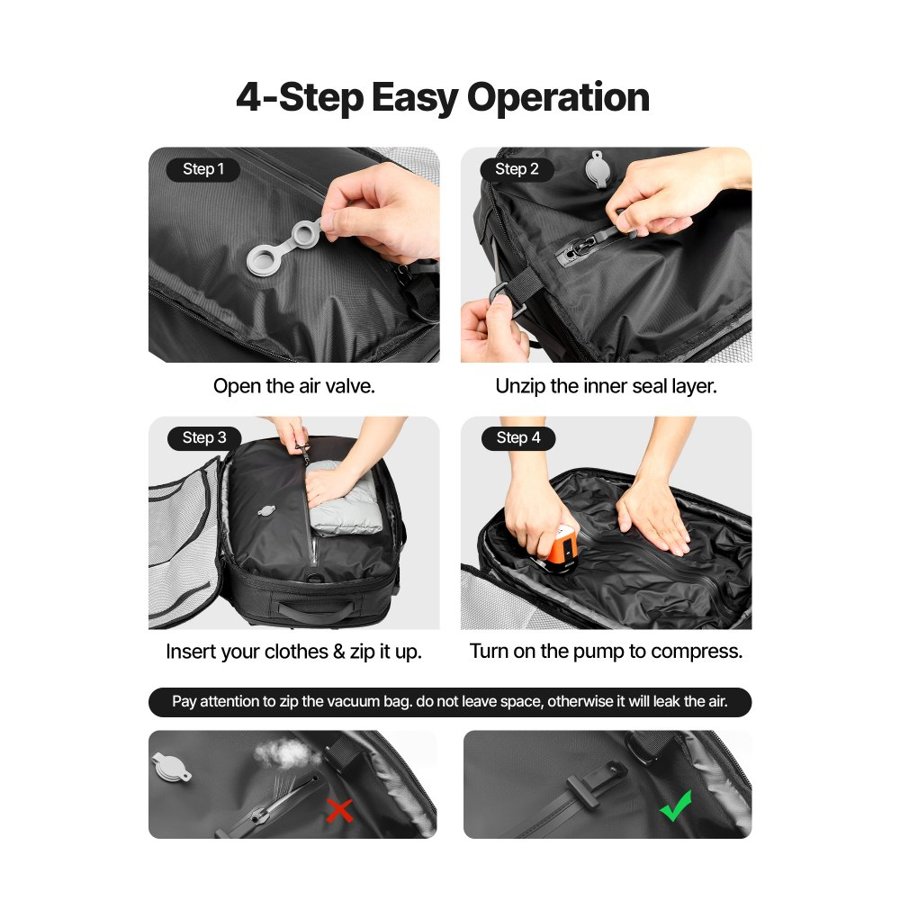 VEVOR Vacuum Travel Backpack With Pump – 35L